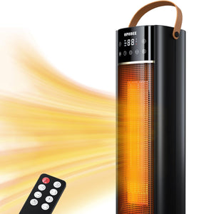 Space Heater, 1500W PTC Ceramic Heating 18" Electric Space Heater for Office, Large Room, Indoor Use, Bedroom, Portable Heater with Thermostat, Safety Protection, 70°Oscillating, 24H Timer